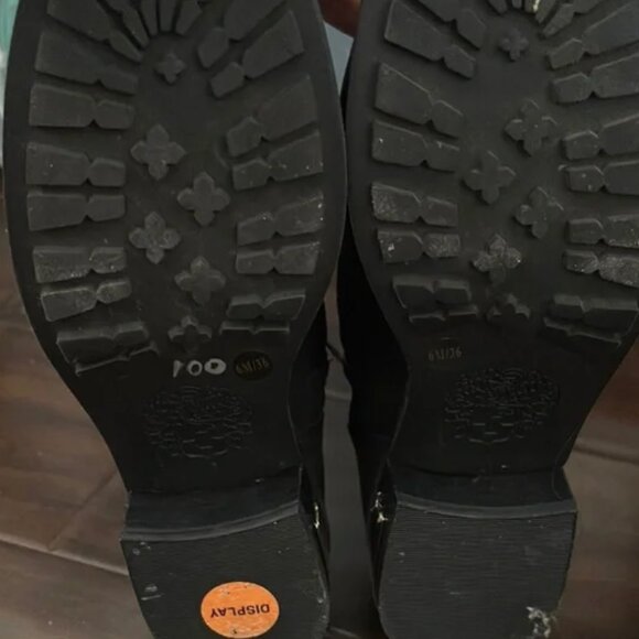 Vince Camuto Black Combat Moto Boots with Zipper - Picture 2 of 6